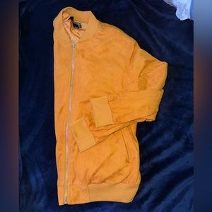 Mustard bomber, suede-like material